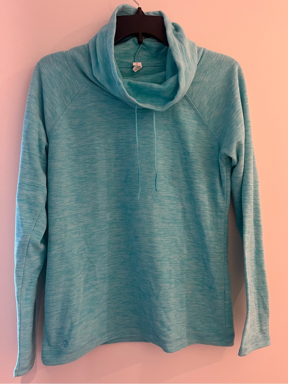 Ideology Bright Turquoise Fleece Cowl Neck Pullover